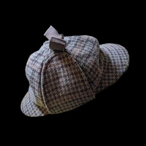 Vintage wool deerstalker (Sherlock Holmes style) hat